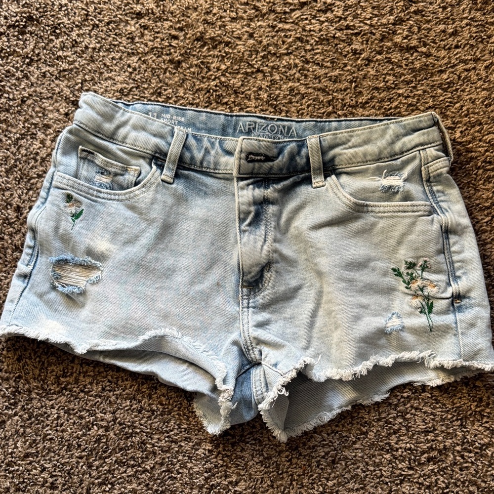 Arizona Jean Company Women's Distressed Light Blue Shorts